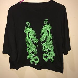 Dragon Print Drop Shoulder Tee